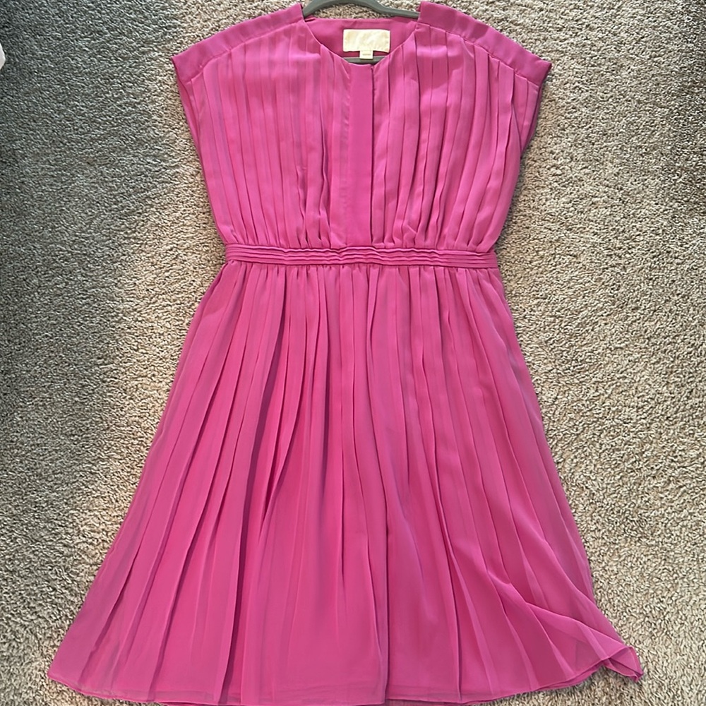 Jcrew collection pink pleated dress